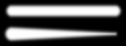 A blurred capsule above a blurred stroke that tapers to a point