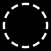 A circle with a dashed border