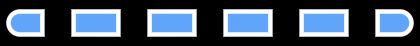 A line cut into dashes, each dash outlined by its own border
