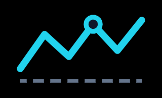 A dashed baseline and a round joined polyline, both strokes